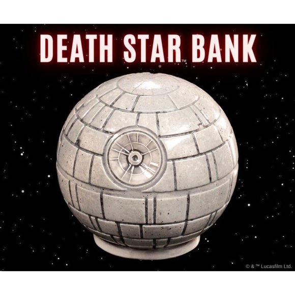 Star Wars Death Star Lucas Films LTD Ceramic Grey Coin Money Bank Collectible - Picture 6 of 6